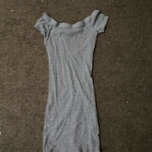 Gray mini off the shoulder dress